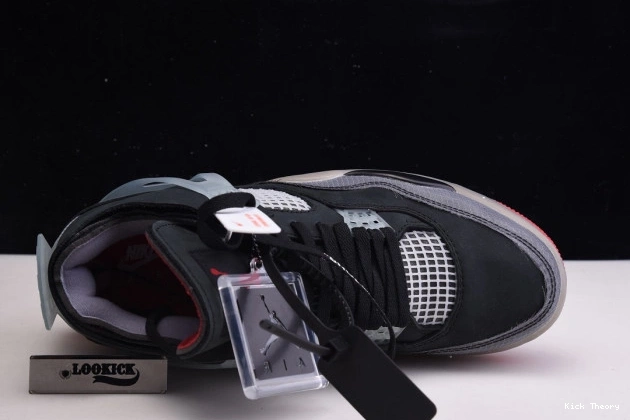 Kicked Out Shoe Store Jordan Bred White Air x Off Retro 4 CV9388-001 0710